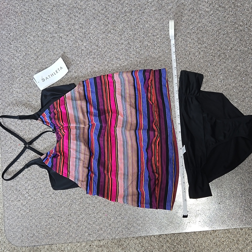 Carpri Stripe Blousy Tankini Set